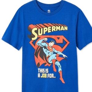 NWT DC Comics Superman Tagless T-shirt Boys Medium 7-8 Back to School